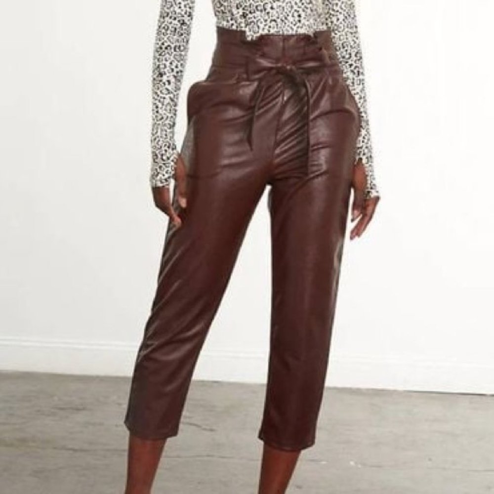 New Commando Faux Leather Paperbag Pants Size S - Picture 2 of 13